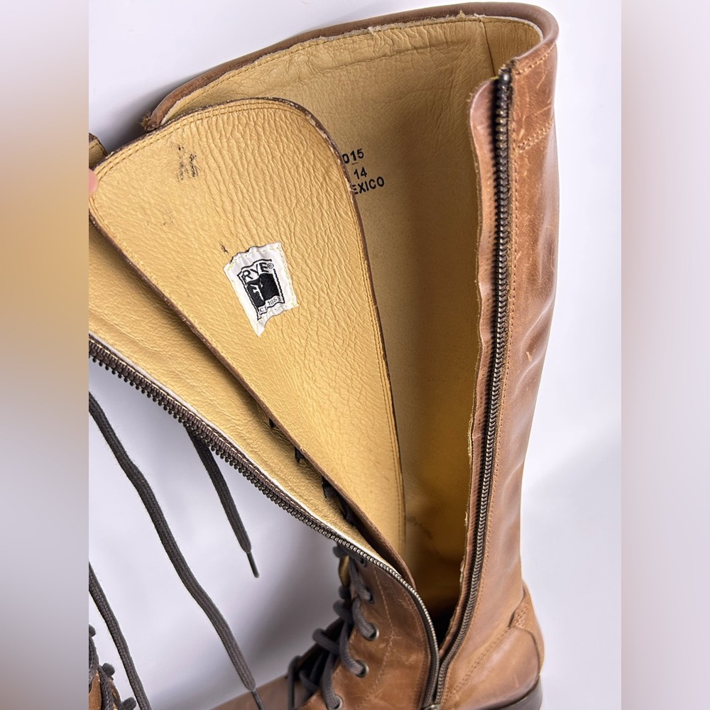Frye Melissa Tall Lace Brown Leather Hunger Games Boots Women’s Size 6 - Picture 11 of 16